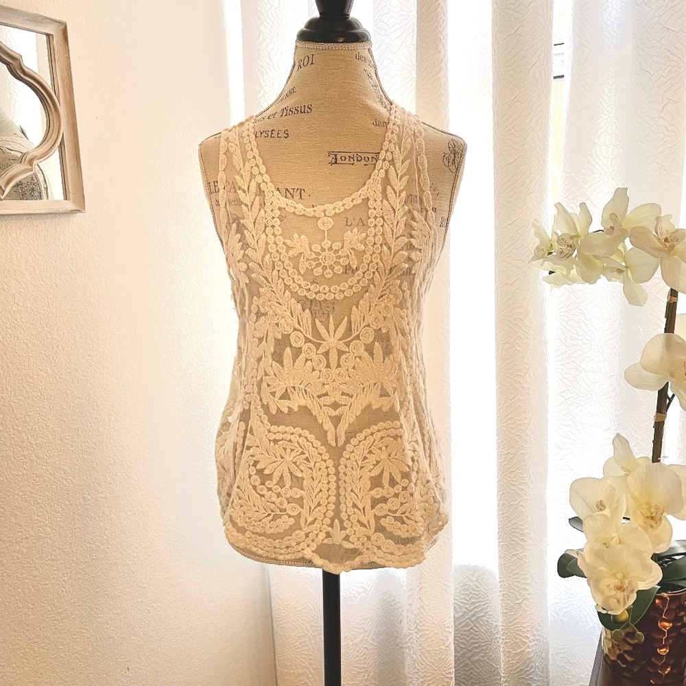 Say What Cream Lace Crochet Top